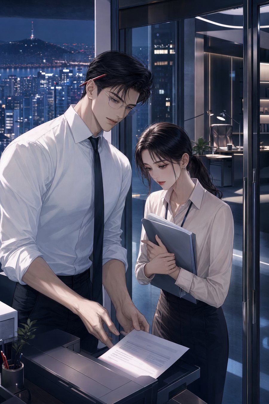 대표실 앞 책상 표지